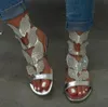 Kvinnor Flat fotledband Sandaler Summer Womens Buckle Glitter Beach Shoes Women Crystal Bling Ladies Fashion Plus Size6227500
