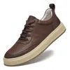 Casual Shoes Real Leather Fashion Elegant Luxury Classic Sneakers andningsbar Bekväm kvalitet Naturlig hud utomhusskor