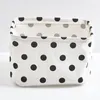 Dot Cotton Linen Desktop Storage Basket Cosmetics Cloth Storage Box Ny Creative Finishing Basket Waterproof skräp Korg 386