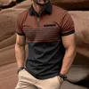 Herren-T-Shirts 2024 Neues Herren-Polo-Hemd Casual Stripe Reißverschluss gefälschter Tasche Sozialpolar Täglicher Luxus Komfortabler Party Kurzarm YQ240415