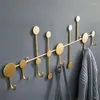 Haken hanger decoratie ingang hangende huisjas goud /zwarte wandsleutel passende creatieve opbergde kleding kamer haak met nordic