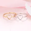 حلقات الكتلة Cacana Stainless Steel Luckyoverflow Friend Fashion Gold Color Heart على شكل قلب للمرأة هدية المجوهرات R349