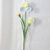 Decorative Flowers Artificial Iris Flower Branch Bouquet Real Touch Simulation For Wedding Home Table Decor Silk Fake Party Supplies