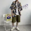 Yellow Hawaiian Flower Shirt Mens Short Sleeve Loose Beach Ancient Fashion Handsome Coat Harajuku äkta rekommendation 240415