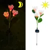 Decorative Flowers Lavender Artificial LED Flower Plug-In Solar Garden Simulation Lands Outdoor Light Fall For Weddings