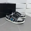 Designer skel-top casual skor skelett ben löpare topp låg skelskelett skor snörning upp kvinnor män retro sneakers svart vit äkta läder snörning upp sko