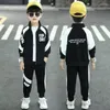 Kleding sets Boys 'Spring and Autumn Suit Teenagers Children's Knipeling vrije tijd hoodie mode vestiging.