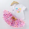 Abbigliamento per bambini, abiti da luna neonato per neonati, tuta a maniche corte, set di gonne tutu