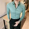 Men's Casual Shirts 9 Colors High Quality Men Dress Shirt 2024 Spring Long Sleeve Solid Business Slim Fit Homme Social 4XL