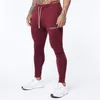 Men's Pants Cotton Wine Red Slim Trousers Street Clothing Casual Outdoor Fitness Gym Exercise Fashion Sweatpants.