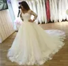 Princess Wedding Dresses Vestido de Noiva Manga Longa 2023 V Neck Corset Ball Gown Wedding Dress med ärmar GB11282537605