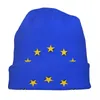 Berets Europe - J'adore le drapeau de l'Union européenne EU Flag en tricot chaud Hip Hop Bonnet Hat d'automne hiver des gabins extérieurs