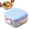 Dîne à une salle de manche Boîte à bento pour enfants avec fourchette et à cuillère Conteneurs de déjeuner mignons accessoires de camping sandwich pour adultes hommes femmes