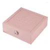 Smycken påsar girly rosa låda mode lagring läder ring för och visar enkel installation
