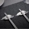 Chopsticks 1pc 304 Stainless Steel Leaf Shape Holder Metal Stand Rest Tableware Decorative Rack Kitchen Accessories