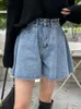 Syiwidii Jean Shorts Women Summer Summer High Wisting Log de pierna ancha Jeans cortos Vintage Estilo coreano Y2K Denim 240415