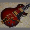 Kablar kinesiska elektriska gitarr Big Sby Tremolo Les Gold Hardware Custom 6 Strings Flame Maple Top