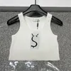 Jacquard Letter Knits Vest Femmes T-shirt Summer Crop Tank Designer Tops Sans Sports Sports Sports