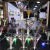 Coppe usa e getta cannucce da cocktail bicchieri da cocktail Forniture per feste per vacanze creative tavoli in plastica trasparente Vino rosso champagne Drink tazza