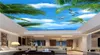 Anpassad 3D PO Wallpaper Blue Sky Sea Coconut Trees Seabirds vardagsrum upphängt tak Nonwoven Wall Mural Wallpaper 3D16638216608952
