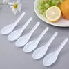 Couverts jetables 50/200/300pcs maison cuisine curse à soupe en plastique transparent outils asiatiques scoop de cuillère blanc