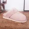 Designer Winter Pantoffeln Frauen Schuhe echte Kuhläsesoten Leder Weibliche Slipper warme natürliche Pelschchen Real Woll lässige Hausschuhe Schuhe Zapatos de Mujer große Größe 44 45