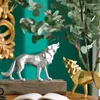 Figurines décoratives Wolf Resin Statue Ornements Nordic Animal Art Gift Home Living Room Office Dog Sculpture Modèle Artisan