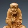 Figurines décoratives Wood Carving Dharma Grand-père Figure Bouddha Solie Home Room Bureau Feng Shui Livraison gratuite