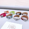 High quality Classic Bracelet designer Jewely Double layer leather plain pattern palm genuine round button bracelet womens