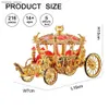 Puzzles 3D Pisecolool 3D Metal Puzzle The Princess Carriage Model Kits Toy pour adolescents Cadeaux de cerveau pour adolescents pour adulte Y240415