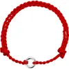 Anklets Year Of Birth S925 Silver Red Rope Circle Anklet For Women 2024 Ins Special-Interest Design Black Ornament Foot Ornaments