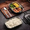 Stainless Steel Lunch Box Portable Business Simple Compartment Bento Box Kitchen Leakproof Food Containers for Men Fitness Meal