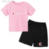 Clothing Sets Kids Summer T-shirt Top+shorts 2P Boy/girl Toddler Walking Birthday Gift Casual Short Sleeved Sports Jogging Brand Charming Set T240415