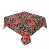 Table Cloth Floral Leopard Tablecloth Tropical Print Vintage For Home Party Dining Room Cover Graphic Decoration