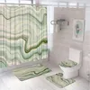 Duschvorhänge Marmorvorhang Sets Emerald Grüne Gold moderne abstrakte Bad nicht rutschfeste Badmatten U-förmige Teppich Toilettendeckel Abdeckung