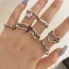 Heavy Industry Group Index Finger Female Silver Plated, Fashionable Personalized Instagram, Cold Trendy Internet Red Ring, Small and Medium