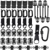 Backpacks 44PCS Tactical Gear Clip Strap Molle Webbing Attachments DRing Carabiner Locking Gear Clip Backpack Vest Elastic Strings Strap