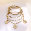 New Jewelry Personalized Style Round Chain Exaggerated Geometry Hollow Bracelet Set of 4