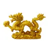 Dekorative Figuren chinesischer Zodiac Golden Dragon Statue Tierdekoration Haus