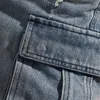 Shorts para gatos de ferramentas para homens jeans Bigodes de calças reta de calças retrô antigas versáteis de várias bolsas.240412