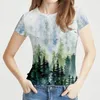 Women's T Shirts 2024 O-Neck T-shirts Fashion Floral Theme Shirt Plants Tees Summer Clothing Basic Woman Tops Print Pullover