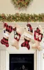 Hundben julstrumpor presentpåse ben fisk form pläd hängande lager xmas träd dekoration godis väska hha15761137684