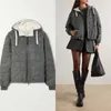 Dames brunello jas lange mouwen lange mouwen bovenkleding lente en zomer wol flanel designer capuchon codeed jas