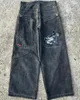 JNCO Jeans Men Y2K Style Hip Hop Harajuku haftowane retro dżinsowe spodnie streetwearne odzież swobodne worki wysokiej talii szerokie spodni 240409