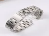 Nieuwe 20 mm 22 mm 22 mm zilveren vaste roestvrijstalen horlogeband voor vast gebogen uiteinde implementatie gespolband voor mannen Logo 018008583