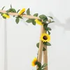 Decorative Flowers Fake Silk Sunflower Ivy Vine Artificial Wall Hanging Garland Garden Fences Home Wedding Christmas Party Decoration