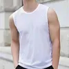 Men tops gelo colete de seda de seda desgaste de malha rápida Hole de malha respirável Camisetas sem mangas Tanks de viagem de bodyhaper de praia 240415