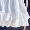 Ruffles spets lapptäcke bomull vit minikjol hög midja aline kjolar för kvinnor 2024 sommar 240408