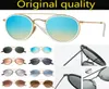 Design Brand Round Metal Rays Occhiali da sole da sole da sole Specchio di rivestimento gradiente 3647 occhiali da sole Oculos de Sol con accessori6976597