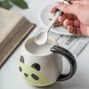 Mugs Creative Cute Cartoon Children Ceramic Water Cup Piggy Frog Couple With Spoon Panda Coffee Breakfast LB1253